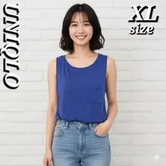 ユニクロ XL ブルー タンクトップ ポケット付 夏 カジュアル