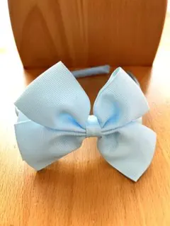 【入卒園　フォーマル】水色リボンカチューシャ