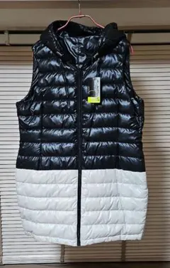 Merveilleux Vente ロングダウンベスト 黒/白 3L