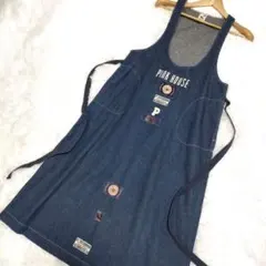 PINK HOUSE ピンクハウス デニムスカート 刺繍 ワッペン ネイビー