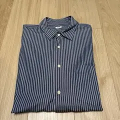 UNIQLO ストライプシャツ　ネイビー　Lサイズ