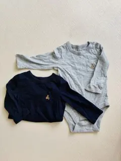 GAP ロンパース2枚セット ネイビー・グレー　6-12m