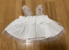 【新品未使用】チュール　レース　ビスチェ　スカート　110cm 白
