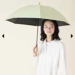 サンバリア ２段折 バイカラー ホワイト×mokuアイボリー, 木曲がり手元 サンバリア 2段折 バイカラー ホワイト×mokuアイボリー, 木曲がり手元