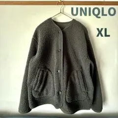 【超美品】UNIQLO フリースジャケット XL カーキ色 ボアジャケット
