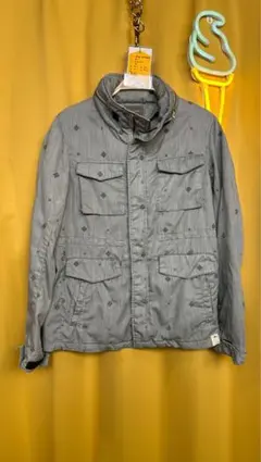 グレー刺繍ジャケット スタンドカラー 4ポケット