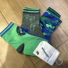 ベビー靴下 3足セット 11-14cm ヘッドホン ゲームコントローラー 迷彩