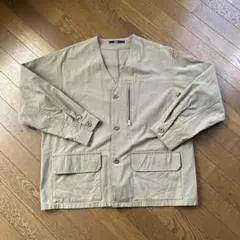 チャオパニック【CIAOPANIC】ノーカラーミリタリージャケット　L カーキ