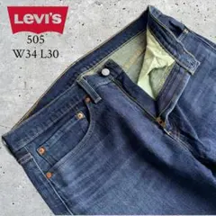 リーバイスLevi's 505 W34 L30定番テーパードデニムジーンズ 濃紺