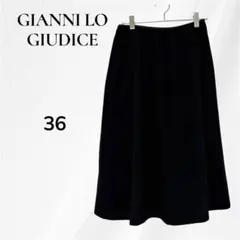 GIANNI LO GIUDICE ブラック フレアスカート S　裏地付　秋冬