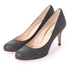 【未使用/美品】セブントゥエルブサーティー/パンプス(黒×ラメ)