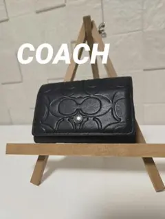 COACH 大人気！！ 5リングキーケース シグネチャー レザー ブラック