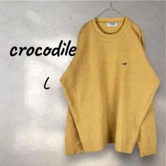 クロコダイル Crocodile ニットセーター オレンジ Lサイズ 毛メンズ