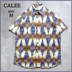 美品✨ キャリー CALEE 総柄 コットンシャツ M 半袖 幾何学柄のサムネイル