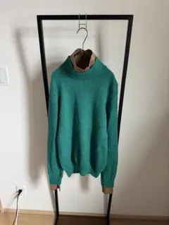 【極美品】MISTERGENTLEMAN ベビーアルパカ混 レイヤードニット Sのサムネイル