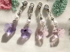 No.237 花型ガラスビーズ マスクファスナーチャームまとめ売り お買い得