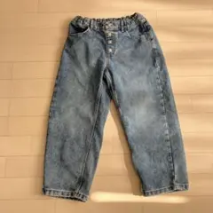 gu 130 デニムパンツ　ボタン付きワイドパンツ