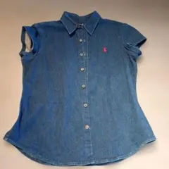 Ralph Lauren スリムフィット 半袖デニムシャツ