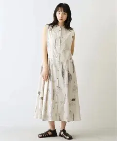 アニマルプリントノースリーブ ロングワンピースのサムネイル