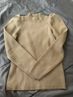 INGNI ピンクベージュ リブ編み ハイネックニット