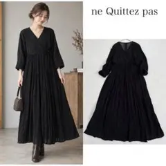 3回着用 ヌキテパ Bhutta fabric ティアードワンピース 黒 - メルカリ
