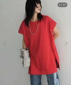 chocol raffine robe 今年っぽフレンチスリーブカットチュニック