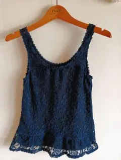 Abercrombie & Fitch レースタンクトップ ネイビーのサムネイル