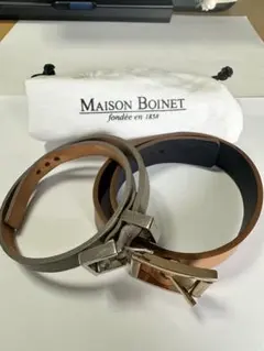 値下美品MAISON BOINET メゾンボワネ レザーブレス2本セット保存袋付のサムネイル