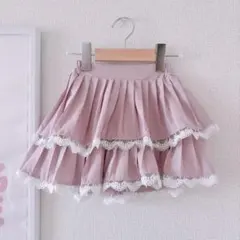 【120cm】レースプリーツティアードスカートのサムネイル