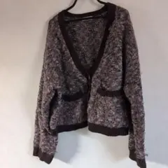 派手　Samansa Mos2 オーバーサイズカーディガン　ボレロ　ブラウン