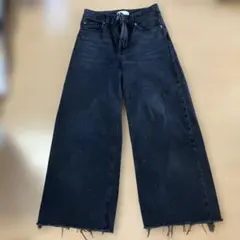 H&M ダークデニム ワイドレッグパンツ US 0