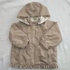 ベージュ フード付き ウィンドブレーカー