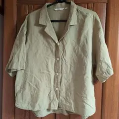 最終SALE）ユニクロ カーキ 半袖シャツ