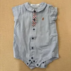 familiar ライトブルー ロンパース 60