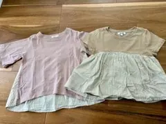 女の子半袖、フレアTシャツ 2点セット 110サイズ