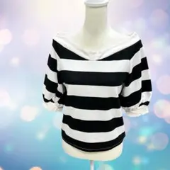 One Way GLAMOROUS ボーダー オフショル 半袖Tシャツのサムネイル