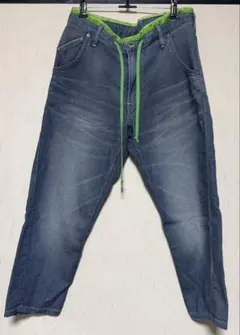 EDWIN JERSEYS デニム クロップドパンツ グリーンステッチ