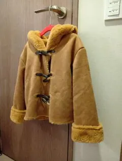 B:MING by BEAMS ブラウン 合成皮革 フード付きコート 120cm