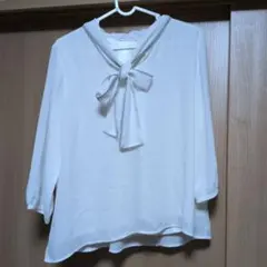 GLACIER リボン付きホワイトシャツ M