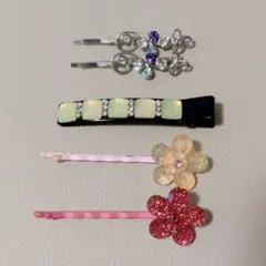 ヘアピン ヘアクリップ 5点セット セット売り ヘアアクセ 髪飾り ピンク 水色