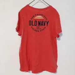 オールドネイビー 半袖Ｔシャツ クルーネック バックプリント S 赤 綿