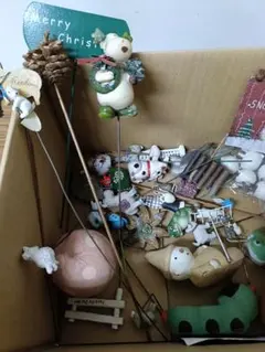 園芸用小物置物植木鉢飾り物クリスマス飾りセットガーデンピック