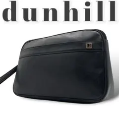 美品 dunhill ロゴプレート クラッチバッグ ポーチ ブラック レザー