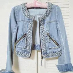 デニム ジャケット 羽織り 春 秋 薄デニム 可愛い ショート丈 クロップド