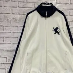 ジャージ　トラックジャケット　ホワイトL ロゴ刺繍822