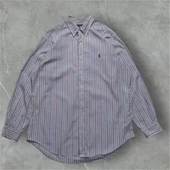 ラルフローレン BDシャツ L マルチストライプ ワンポイント ポニー○6574