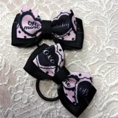 リボンデザイン ヘアゴム 2個セット