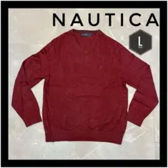 【24時間以内発送】NAUTICA ワインレッド Vネックニット Lサイズのサムネイル
