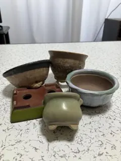 ミニ盆栽鉢 山野草鉢 5点セット 陶器 植木鉢のサムネイル