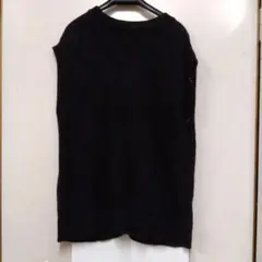 ブラック ダイヤモンド編み ニットベスト